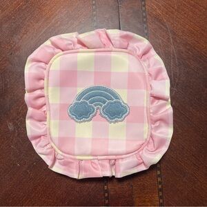 Stoney Clover Lane Mini Ruffle Pouch from Pastel Picnic Collection in Watermelon